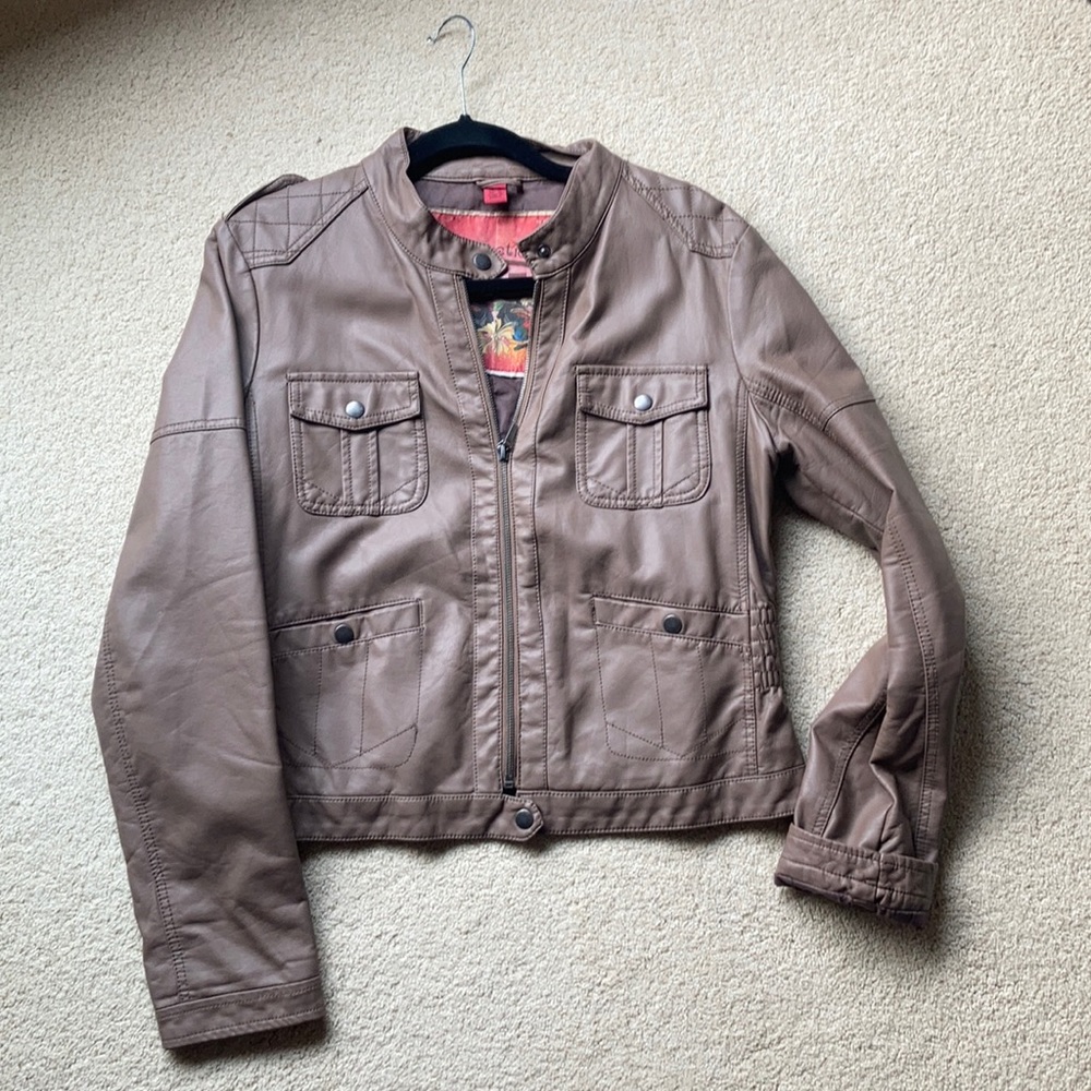 Brown leather jacket